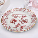 Happy, Gift For Bestie, Old Best friends, Gifts For Colleagues, Gift For Sisters - Grow An Old Friend Toile Birth Flower - Personalized Round Ring Dish