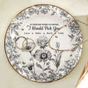 Happy, Gift For Bestie, Old Best friends, Gifts For Colleagues, Gift For Sisters - Grow An Old Friend Toile Birth Flower - Personalized Round Ring Dish