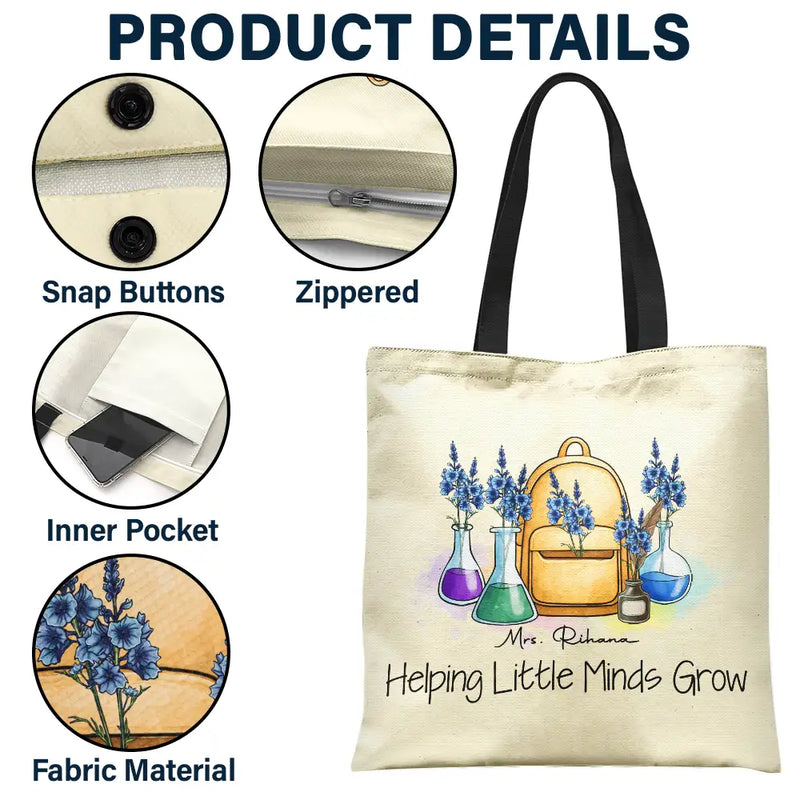 Teacher, Back To School - Grow With Teacher - Personalized Tote Bag