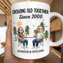 Gift For Couples, Old Couples, Gift For Husband, Gift For Wife, Happy - Growing Old Together Since - Personalized Mug