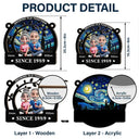 Gift For Couples,Old Couples,Gift For Husband,Gift For Wife,Happy - Growing Old Together Since - Personalized Window Hanging Suncatcher Ornament