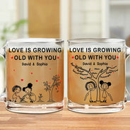Gift For Couples,Gift For Husband,Gift For Wife,Gift For Boyfriend,Love - Growing Old With You - Personalized Glass Mug