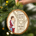 Christmas,Gift For Couples,Gift For Husband,Gift For Wife,Gift For Boyfriend,Gift For Girlfriend,Happy - Growing Together Couple Under The Tree - Personalized Custom Shaped Wooden Ornament