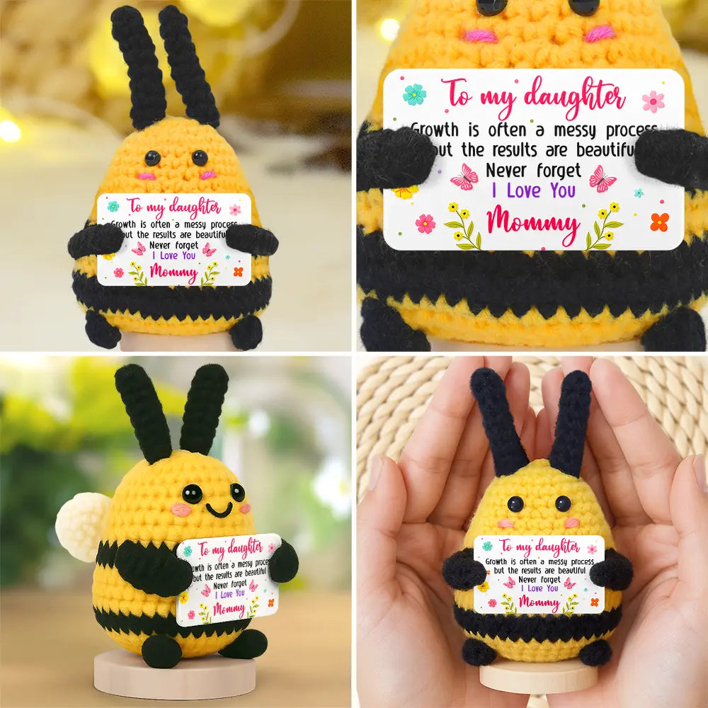 Gift For Kids, Gift For Grandkids, Love - Growth Is Often A Messy Process - Personalized Doll Crochet With Custom Card