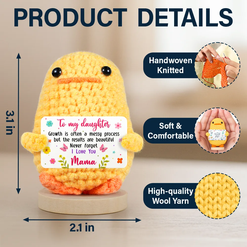 Gift For Kids, Gift For Grandkids, Love - Growth Is Often A Messy Process - Personalized Doll Crochet With Custom Card