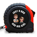 Gift For Father,Gift For Grandpa,Gift For Men,Happy,Vector - Grunge Style Just A Dad And His Girl - Personalized Tape Measure
