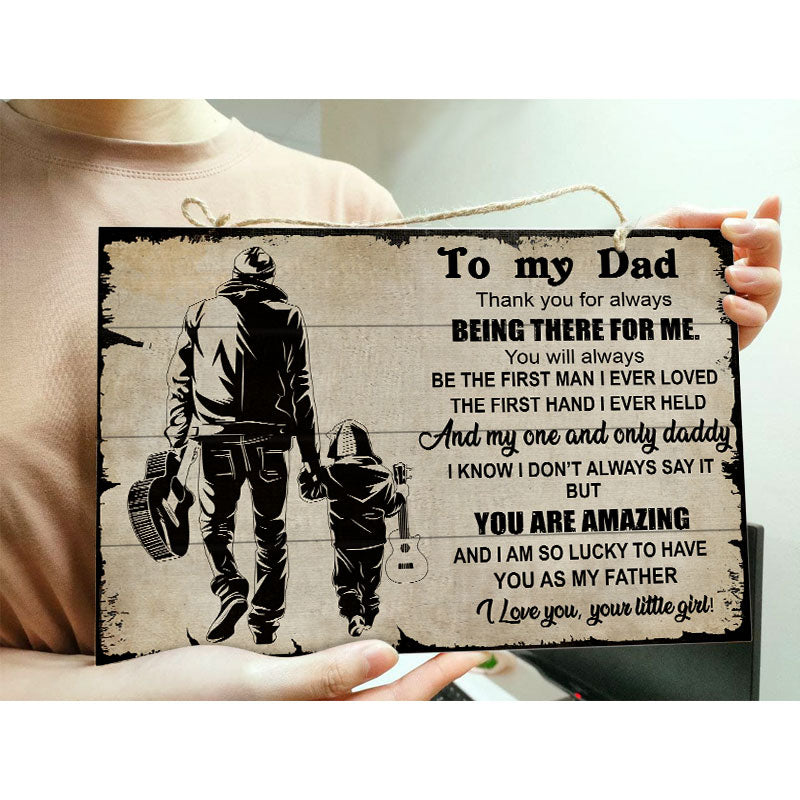 Panneau rectangulaire en bois personnalisé « Guitare Being There For Me »