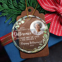 Happy,Retirement,Parents,Gift For Grandparents,Christmas - Custom Photo Never Underestimate The Difference You Made Retirement - Personalized Circle Glass Ornament