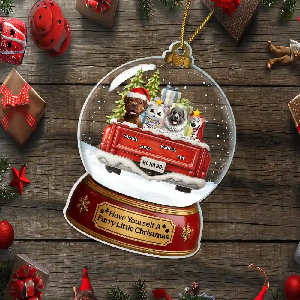 Dog Lovers,Christmas,Funny,Pet Lovers - Snowball Have Yourself A Furry Little Christmas - Personalized Custom Shaped Acrylic Ornament