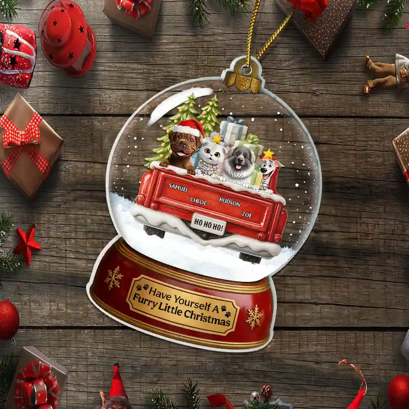 Dog Lovers,Christmas,Funny,Pet Lovers - Snowball Have Yourself A Furry Little Christmas - Personalized Custom Shaped Acrylic Ornament