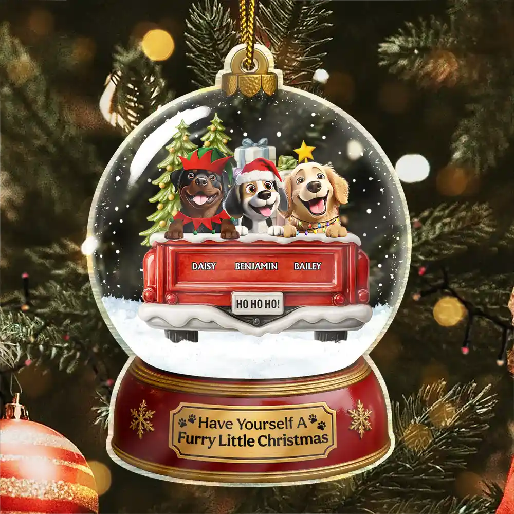 Dog Lovers,Christmas,Funny,Pet Lovers - Snowball Have Yourself A Furry Little Christmas - Personalized Custom Shaped Acrylic Ornament