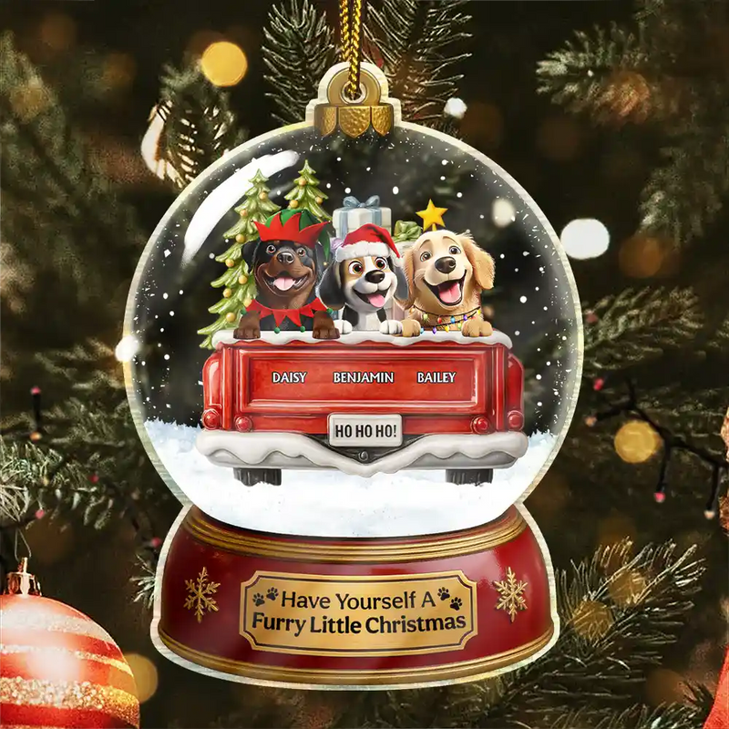 Dog Lovers,Christmas,Funny,Pet Lovers - Snowball Have Yourself A Furry Little Christmas - Personalized Custom Shaped Acrylic Ornament