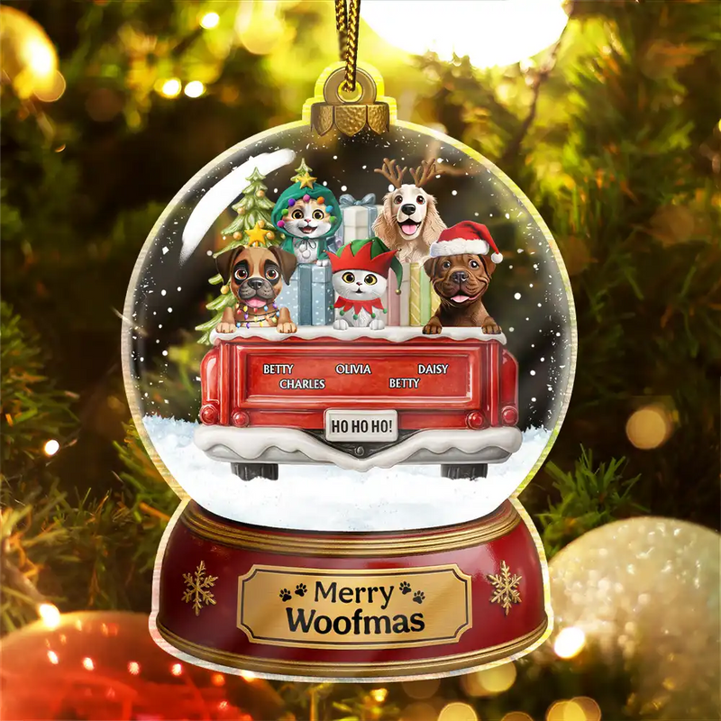 Dog Lovers,Christmas,Funny,Pet Lovers - Snowball Have Yourself A Furry Little Christmas - Personalized Custom Shaped Acrylic Ornament