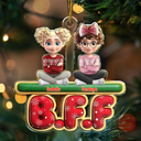 Christmas,Happy,Gift For Sisters,Gift For Brothers,Gift For Sibling,Cousin,Family - Family Sisters Brothers Siblings Cousins Forever 3D Effect - Personalized Custom Shaped Acrylic Ornament