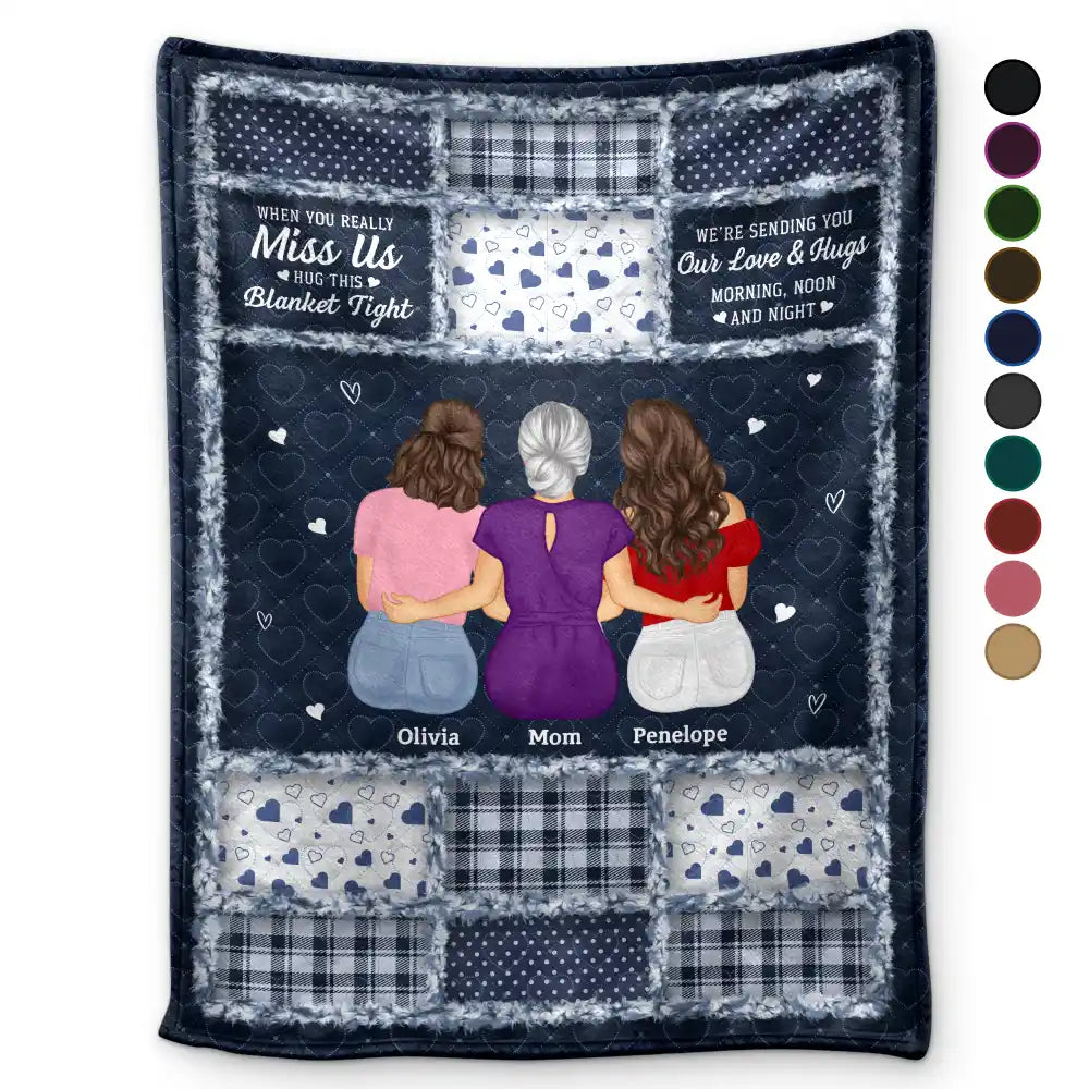 Mother Daughters Hug This Blanket - Personalized Fleece Blanket, Sherpa Blanket