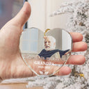 Gift For Yourself,Memorial,Sad,Christmas - Custom Photo QR Code Forever In Our Hearts - Personalized Heart Shaped Glass Ornament  