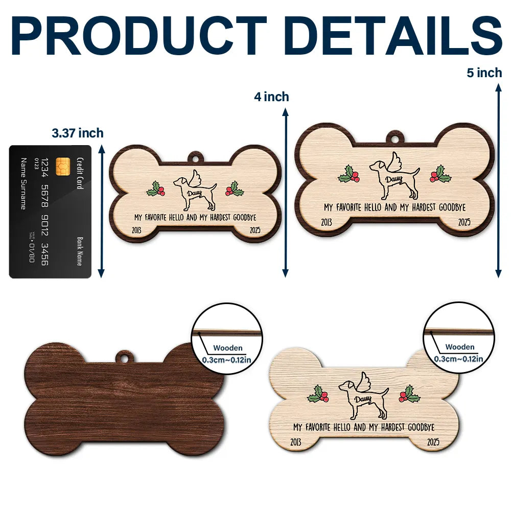 Dog Lovers,Dog Mom,Dog Dad,Pet Lovers,Pet Mom,Pet Dad,Memorial,Love,Christmas - Dog's First Christmas In My Forever Home - Personalized 2-Layered Wooden Ornament