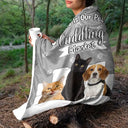 Gift For Yourself,Gift For Women,Gift For Men,Pet Lovers,Pet Mom,Pet Dad,Pet Couple,Dog Lovers,Dog Mom,Dog Dad,Dog Couple,Cat Lovers,Cat Mom,Cat Dad,Cat Couple,Custom Photo,Happy - Custom Photo Dog Cat Cuddling Blanket - Personalized Fleece Blanket, Sherpa Blanket
