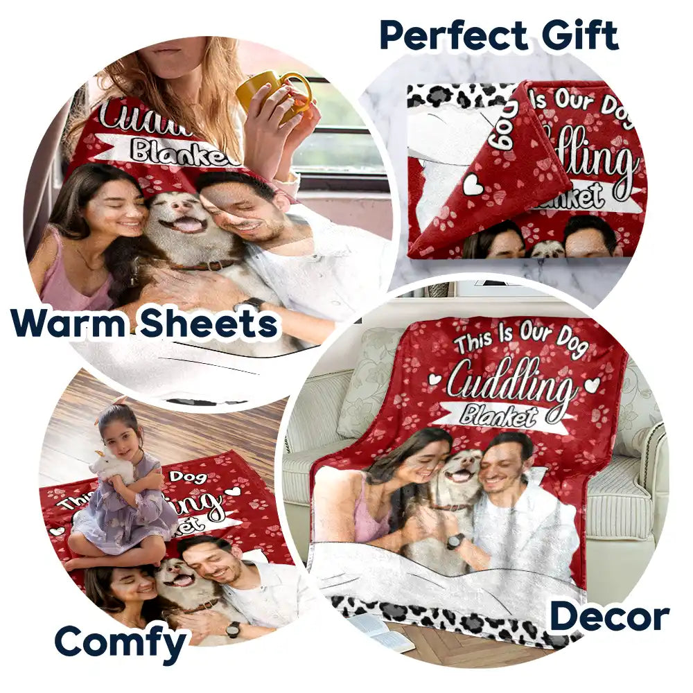 Gift For Yourself,Gift For Women,Gift For Men,Pet Lovers,Pet Mom,Pet Dad,Pet Couple,Dog Lovers,Dog Mom,Dog Dad,Dog Couple,Cat Lovers,Cat Mom,Cat Dad,Cat Couple,Custom Photo,Happy - Custom Photo Dog Cat Cuddling Blanket - Personalized Fleece Blanket, Sherpa Blanket