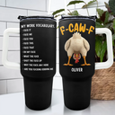 Gift For Yourself,Gifts For Colleagues,Funny - 3D Effect Funny Chicken F-CAW-F My Work Vocabulary - Personalized 40oz Tumbler With Straw