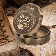 Graduation,Gift For Yourself,Gift For Daughter,Gift For Son,Gift For Kids,Gift For Bestie,Happy - Behind You All Memories Congrats Grad - Personalized Engraved Brass Compass