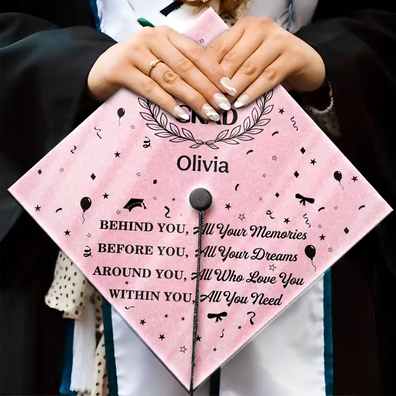 Graduation,Gift For Yourself,Gift For Daughter,Gift For Son,Gift For Kids,Gift For Bestie,Happy - Behind You All Memories Congrats Grad - Personalized Graduation Cap Topper