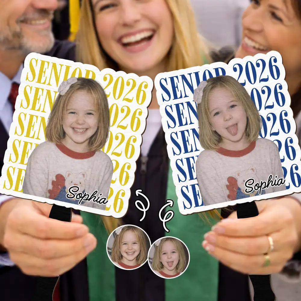 Custom Photo Senior Vintage Portrait - Personalized Graduation Handheld Fan