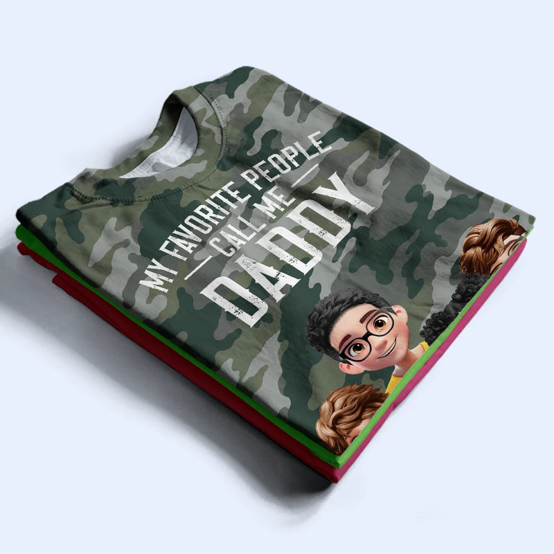 Gift For Men,Gift For Uncle,Gift For Grandpa,Gift For Father,Happy,Vector,Grateful - My Favorite People Call Me Grandpa Camouflage Pattern - Personalized Full Print T Shirt