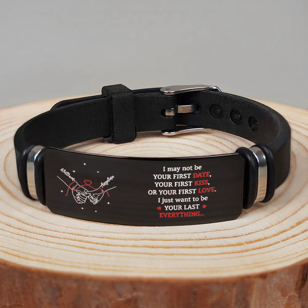 Gift For Couples,Gift For Husband,Gift For Boyfriend,Gift For Wife,Gift For Girlfriend,LGBT,Gift For Women,Gift For Men,Love,Icon,Romantic - Couple Holding Hands I Want To Be Your Last Everything - Personalized Engraved Bracelet