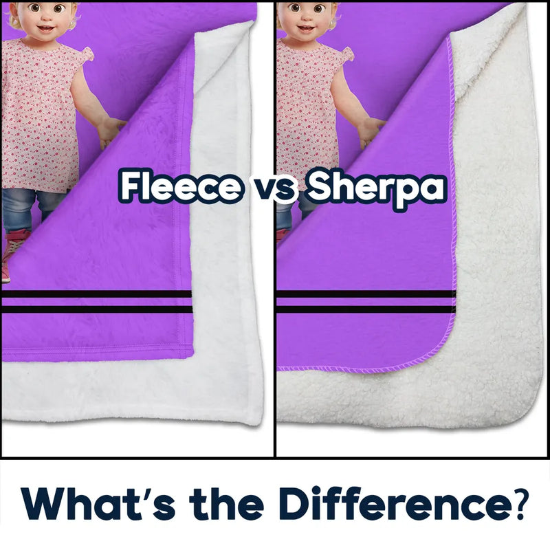 Adorable, Art Design, Back To School, Gift For Kids, Photo - Cartoon Portrait - Custom Photo Cartoon Portrait Kid With Colorful Crayons - Personalized Fleece Blanket, Sherpa Blanket