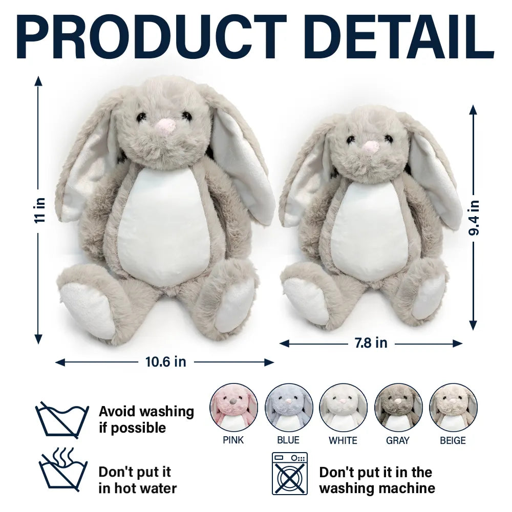 Christmas, Custom Photo, Gift For Kids, Healing, Memorial, Top Market, Upload Full Photo - Memorial Gift For Kids Grandkids - Personalized Custom Photo Name And Years Hug From Heaven Soft Toy Bunny