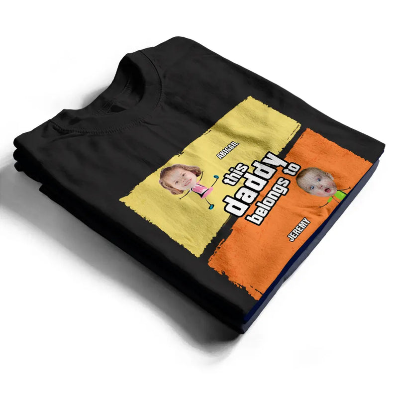 Gift For Grandpa,Gift For Father - Custom Photo This Papa Belongs To Fun Dad Grandpa - Personalized T Shirt