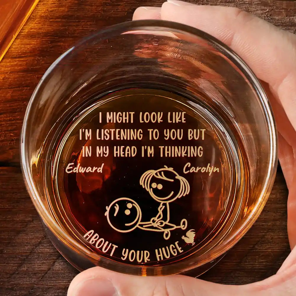 Gift For Husband,Gift For Boyfriend,Gift For Couples,Funny - I Want To Do It With You Funny Couple Icon - Personalized Engraved Whiskey Glass