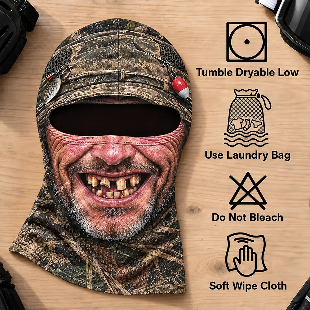 Christmas,Fishing,Humorous,Icon,Top Market - Gag Gift For Men Who Love Fishing, Fishermen, Friend - Personalized Realistic Big Fish Mouth Funny Face Balaclava Face Mask