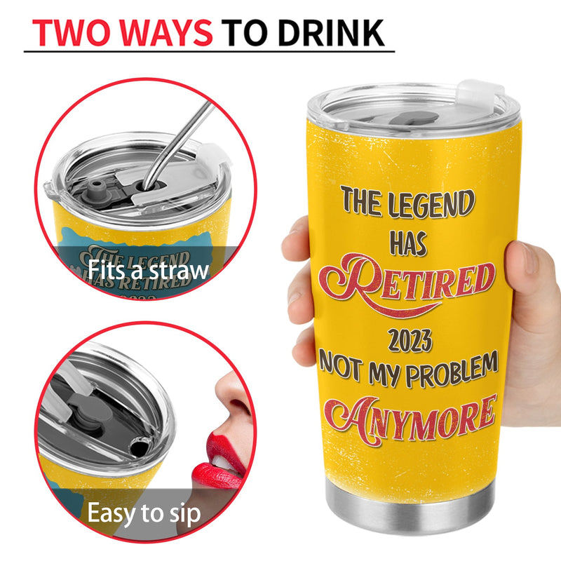 The Legend Has Retired Retirement Schedule - Gift For Grandpa, Grandma - Personalized Custom Tumbler