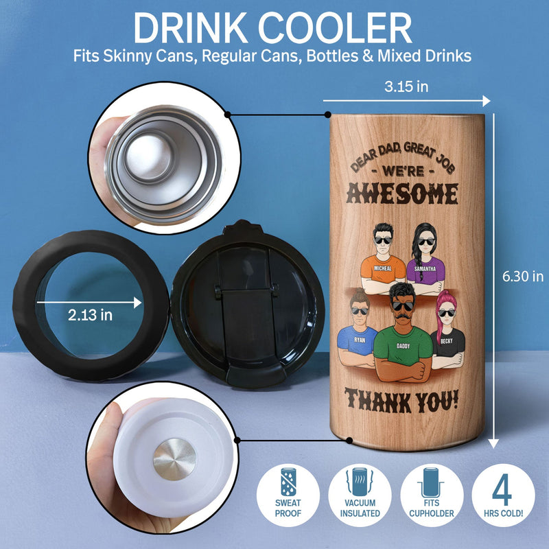 Best Dad The Man The Myth The Legend - Birthday, Loving Gift For Daddy, Father, Grandpa, Grandfather, Daughters, Sons - Personalized Custom 4 In 1 Can Cooler Tumbler