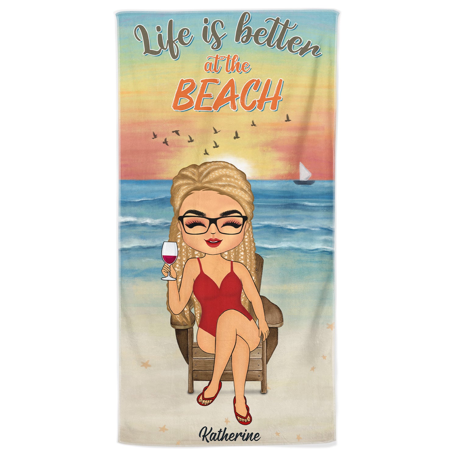 Life Is Better At The Beach - Gift For Her, Him, Besties, Family - Personalized Custom Beach Towel
