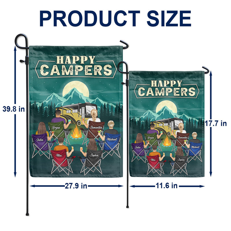 Happy Campers - Gift For Camping Besties - Personalized Custom Flag