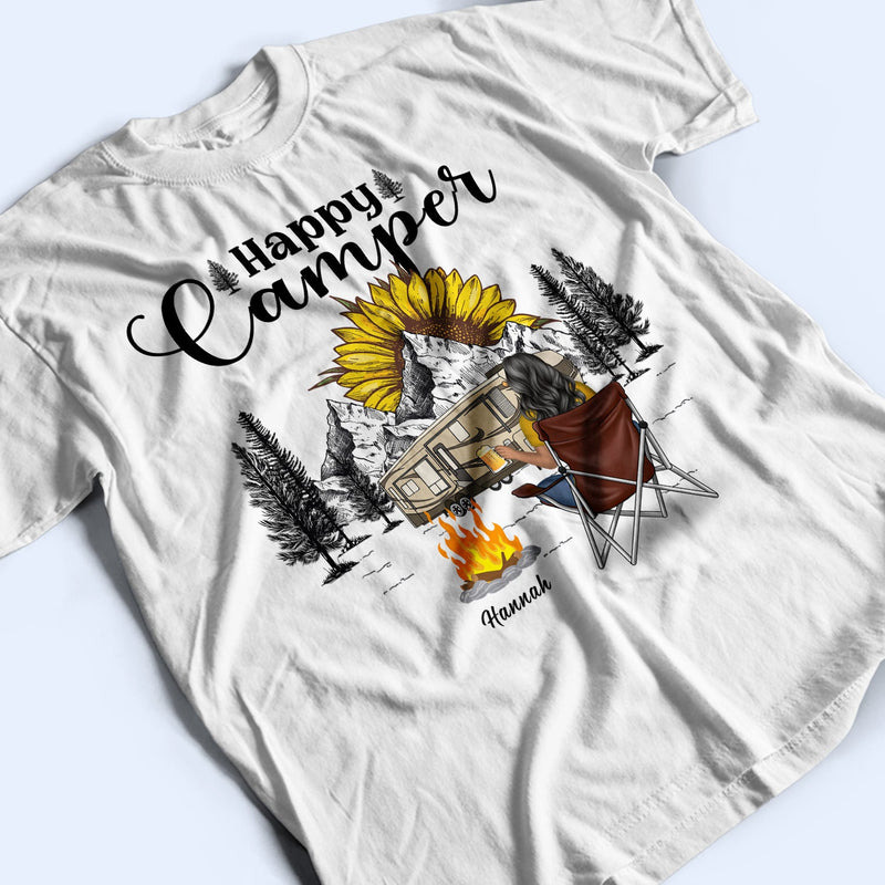 Happy Camper - Gift For Camping Lovers - Personalized Custom T Shirt