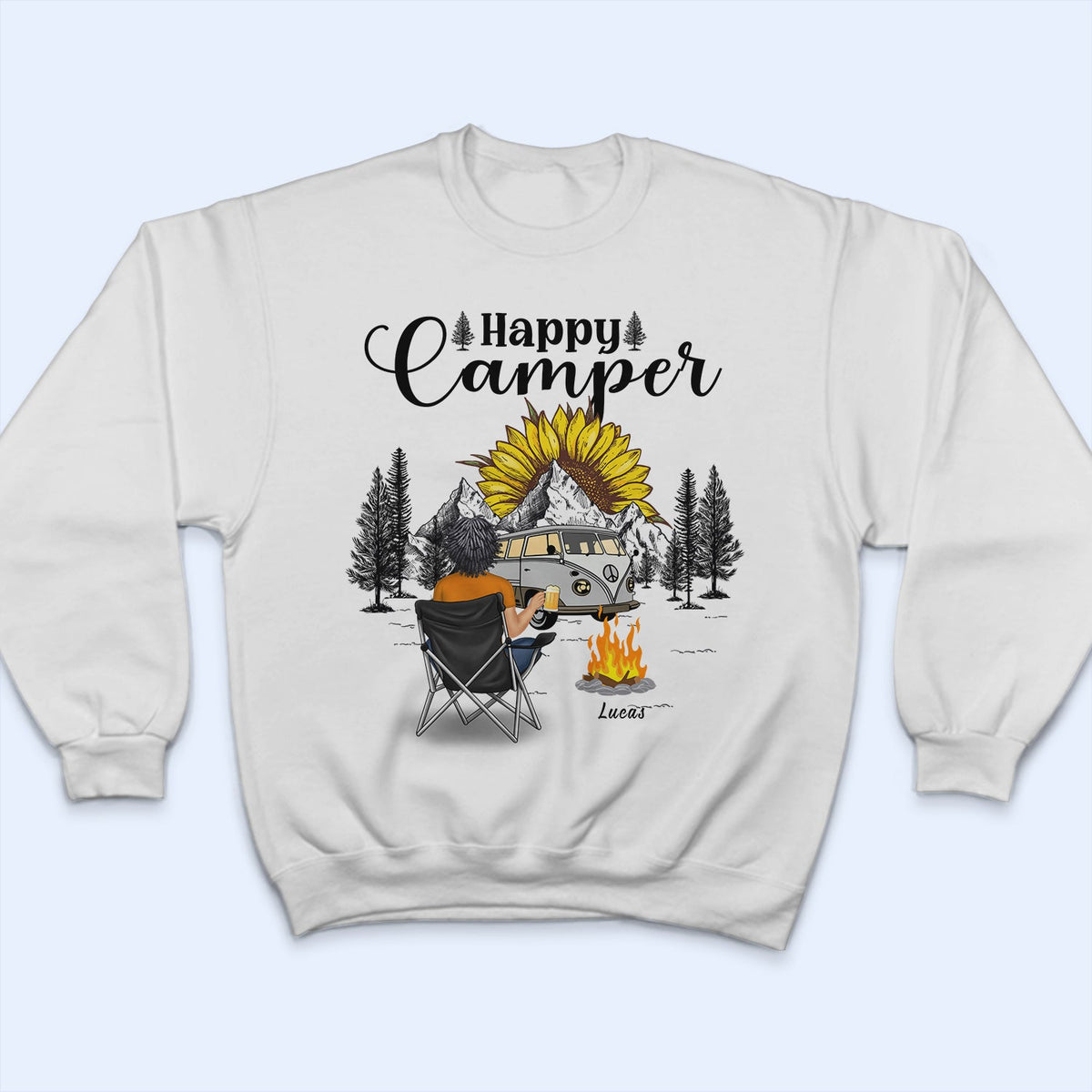 Happy Camper - Gift For Camping Lovers - Personalized Custom T Shirt