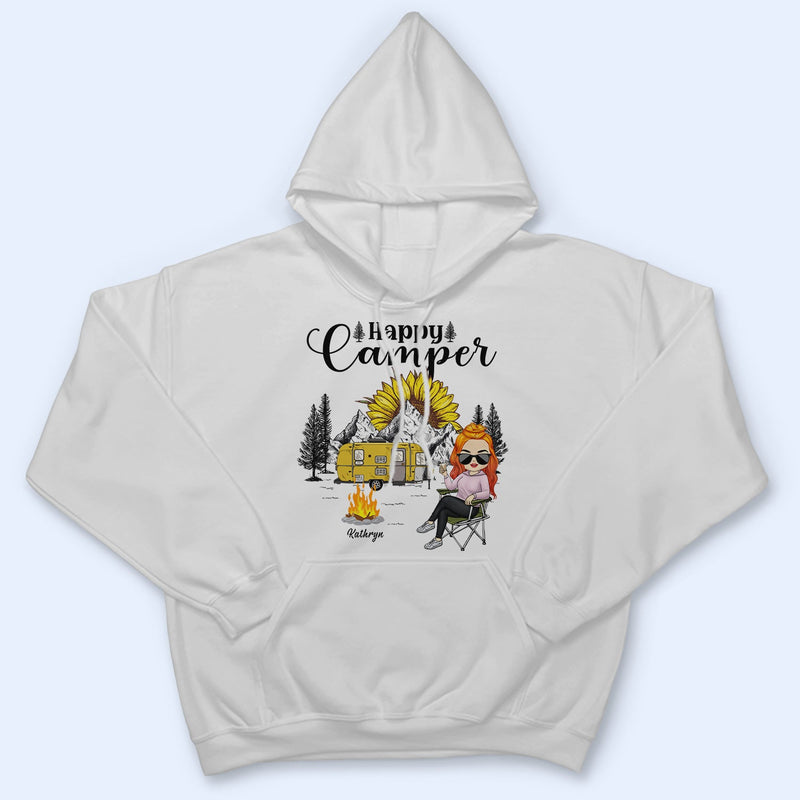 Happy Camper Chibi - Gift For Camping Lovers - Personalized Custom T Shirt