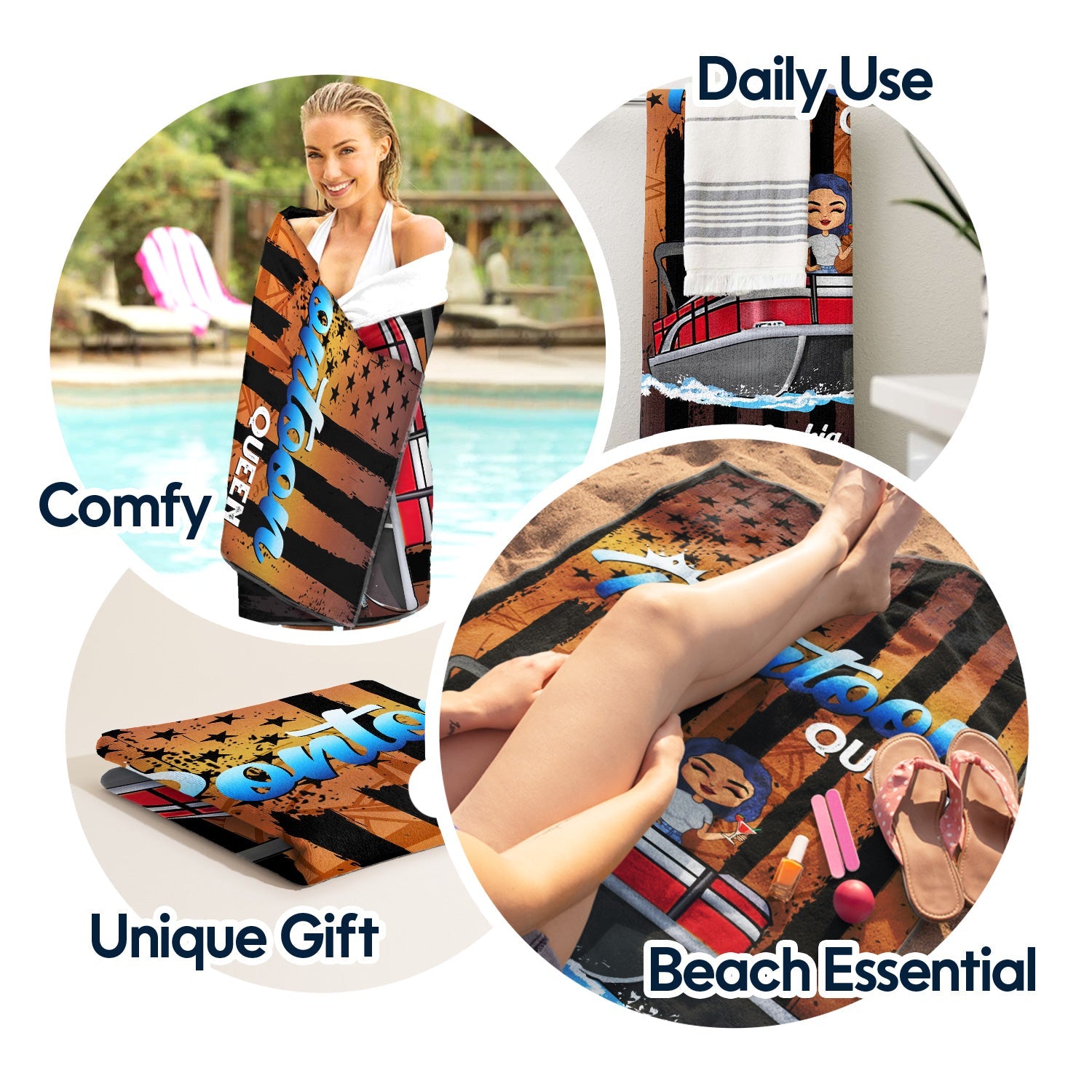 CENWA 'Party In Slow Motion' Keychain - Pontoon Boat Gift, Stainless Steel