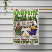 Where Family And Friends Make Memories - Gift For Camping Lovers - Personalized Flag