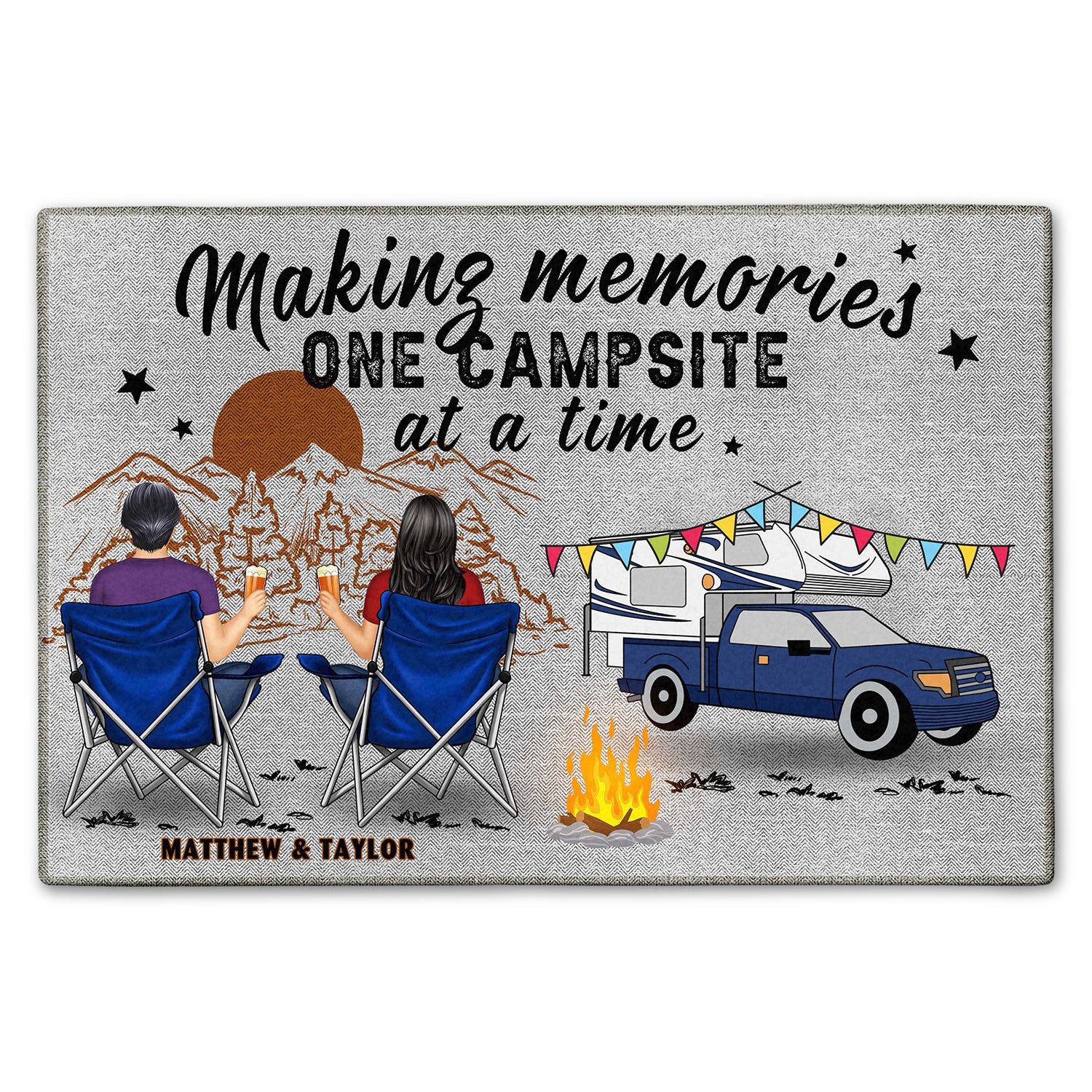 Making Memories One Campsite At A Time - Gift For Camping Lovers - Personalized Doormat