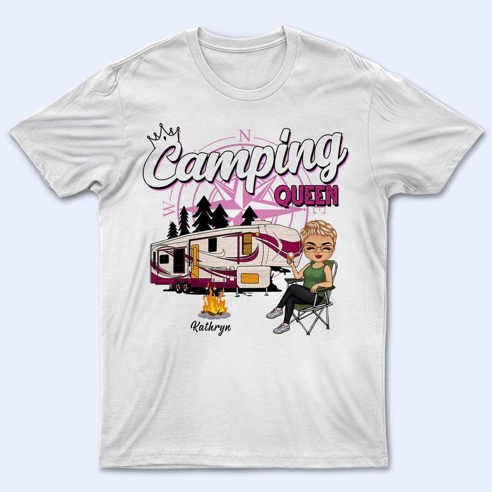 Camping Queen - Cadeau pour les amateurs de camping - T-shirt personnalisé