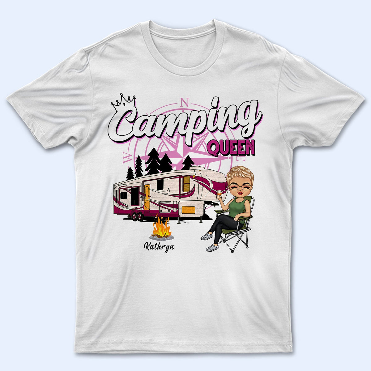 Camping Queen - Gift For Camping Lovers - Personalized Custom T Shirt