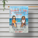 Cabin Flag Cruising Partners For Life Cartoon - Gift For Traveling, Cruising Lovers - Personalized Flag