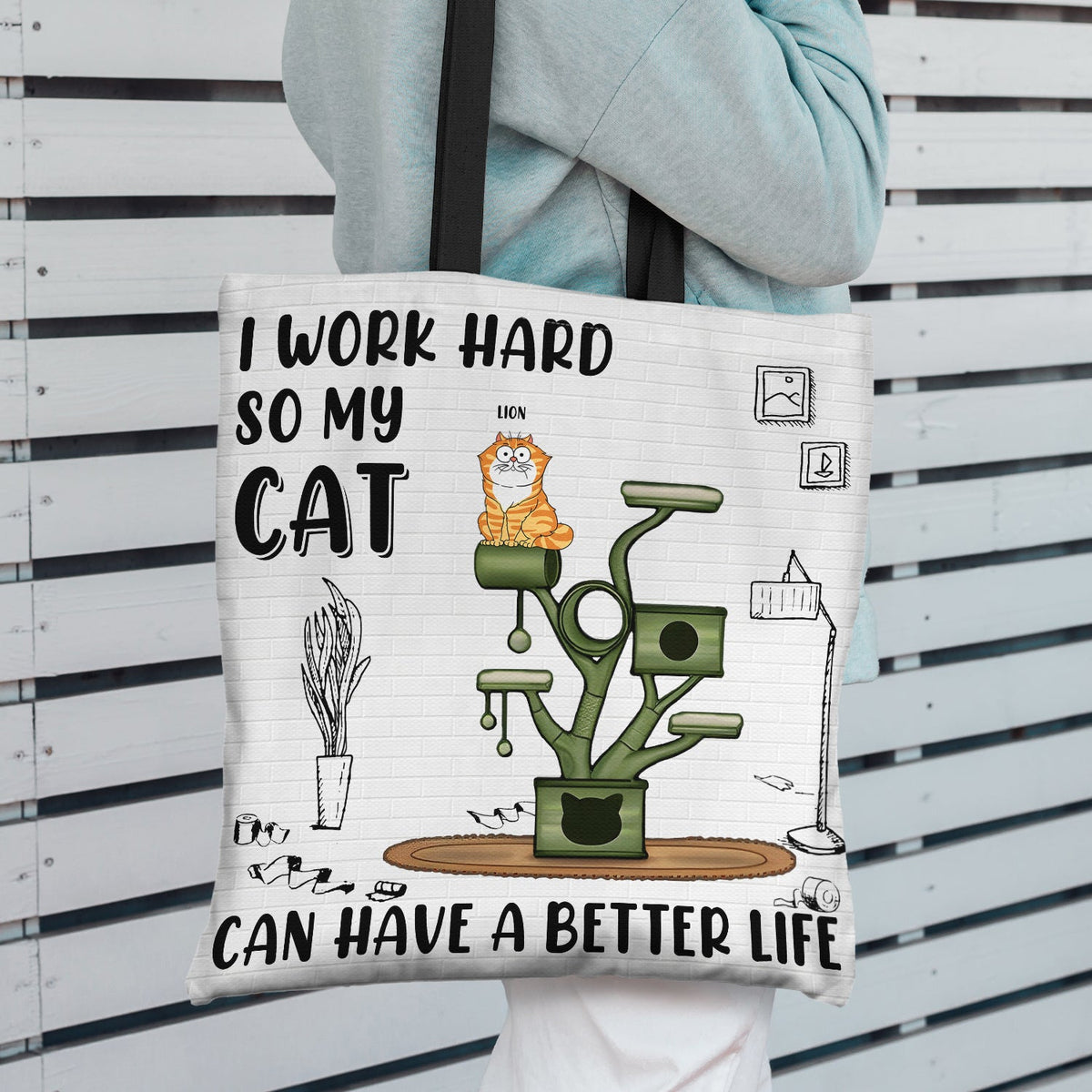 I Work Hard So My Cats Can Have A Better Life - Gift For Cat Lovers - Personalized Zippered Canvas Bag