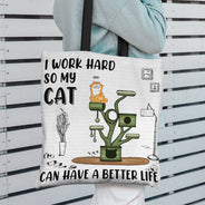 I Work Hard So My Cats Can Have A Better Life - Gift For Cat Lovers - Personalized Zippered Canvas Bag
