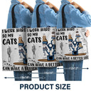 I Work Hard So My Cats Can Have A Better Life - Gift For Cat Lovers - Personalized Zippered Canvas Bag